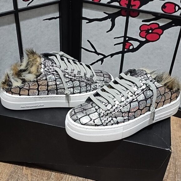 P448 Clara Leather Faux Fur Lined Slip-On Shoes Size 35 - Picture 3 of 10